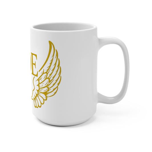 Golden Winged AOE Mug - Inspirational Coffee Cup for Dreamers, Motivational Gift, Home Decor, Unique Present