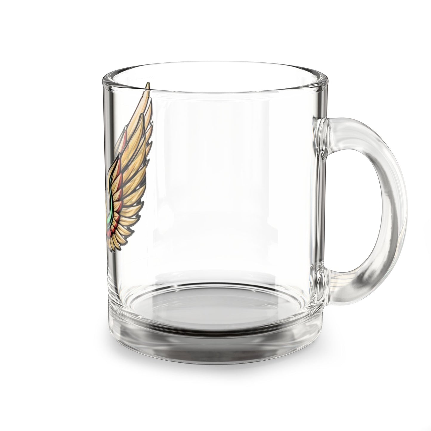 10oz Glass AOE Mug | Angel Wings Between Fist Design | Empowerment Drinkware | Afrocentric