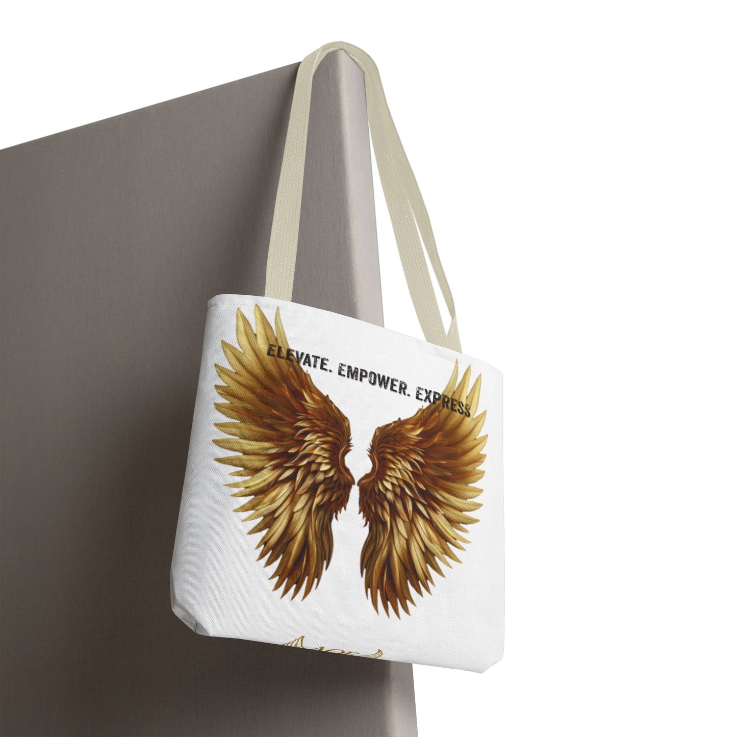 AOE Oversized Tote – Elevate. Empower. Express. | Gold Angel Wings Edition