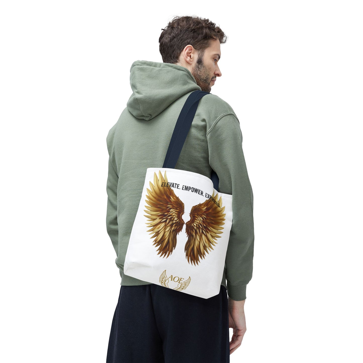 AOE Oversized Tote – Elevate. Empower. Express. | Gold Angel Wings Edition
