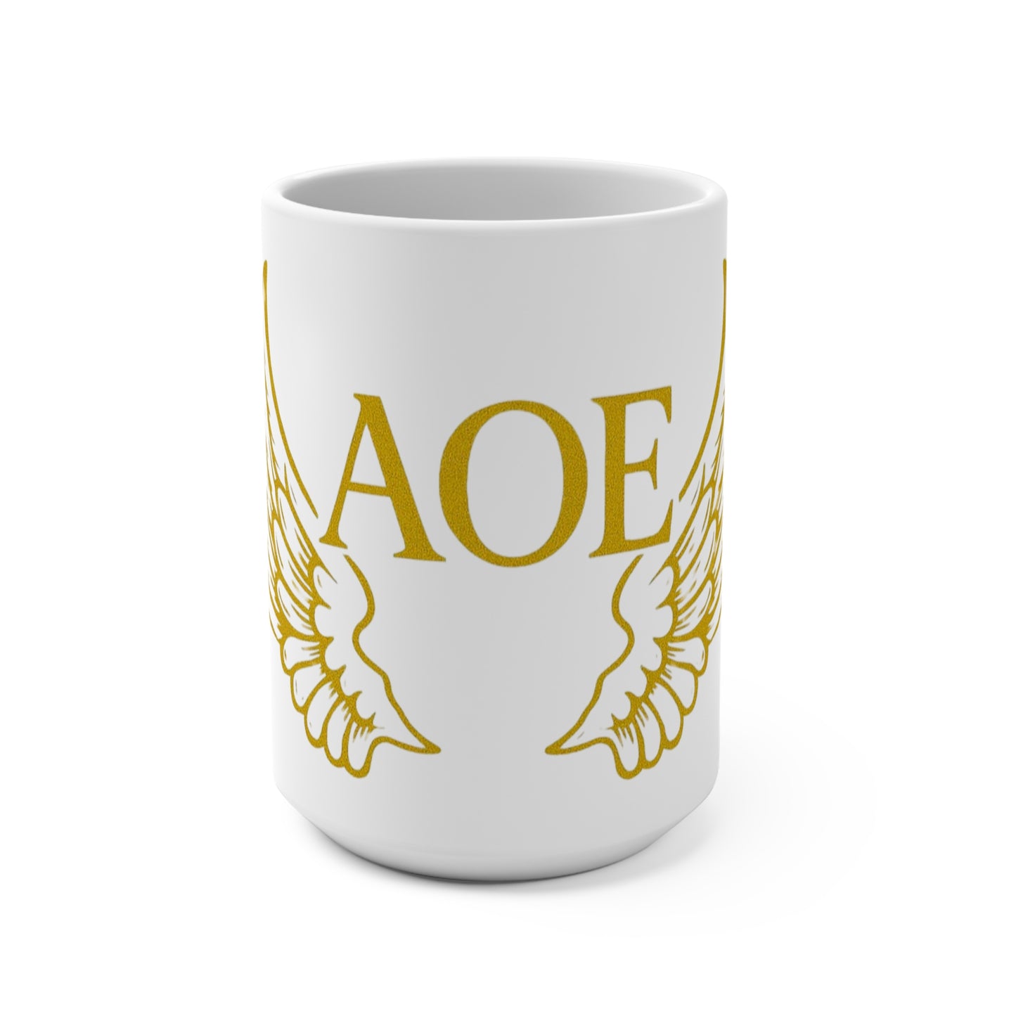 Golden Winged AOE Mug - Inspirational Coffee Cup for Dreamers, Motivational Gift, Home Decor, Unique Present