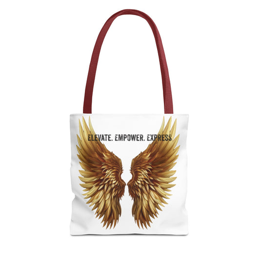 AOE Oversized Tote – Elevate. Empower. Express. | Gold Angel Wings Edition