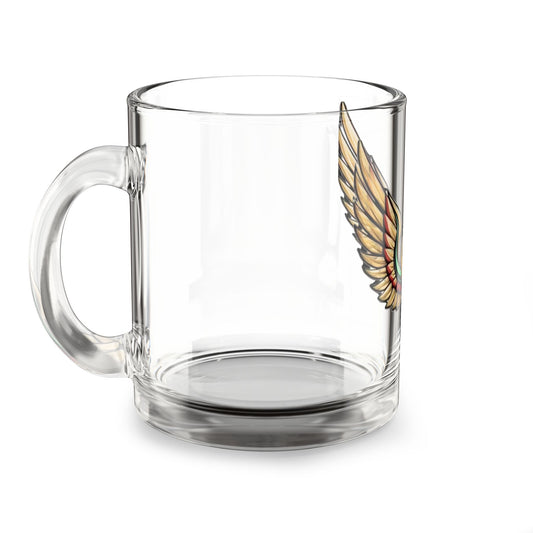10oz Glass AOE Mug | Angel Wings Between Fist Design | Empowerment Drinkware | Afrocentric