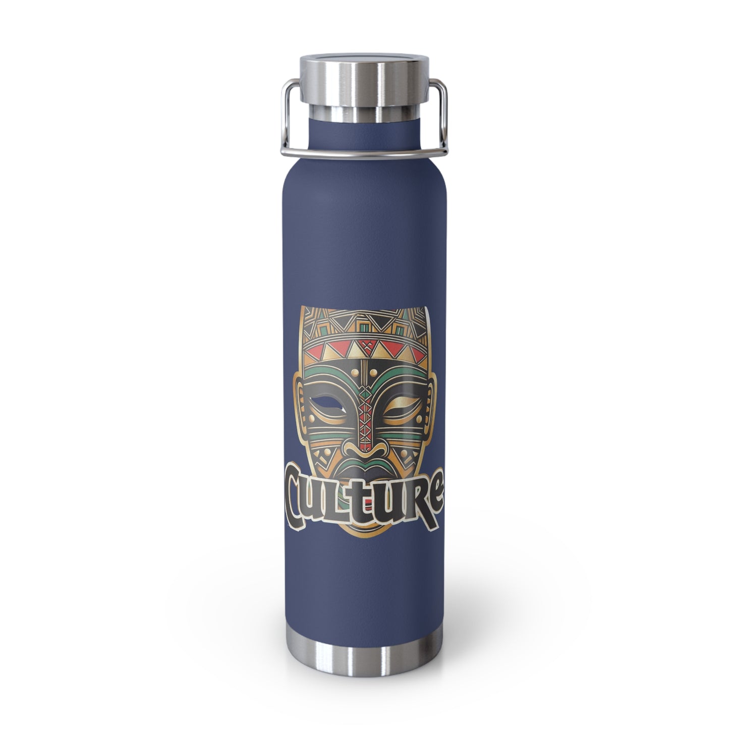 22oz AOE Culture Water Bottle with African Mask & “Culture” Design: