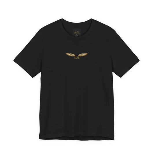AOE Signature Black Embroidered Tee