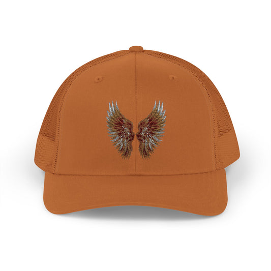 AOE Angel Wings Embroidered Snapback Trucker Cap  Embroidered Retro Style