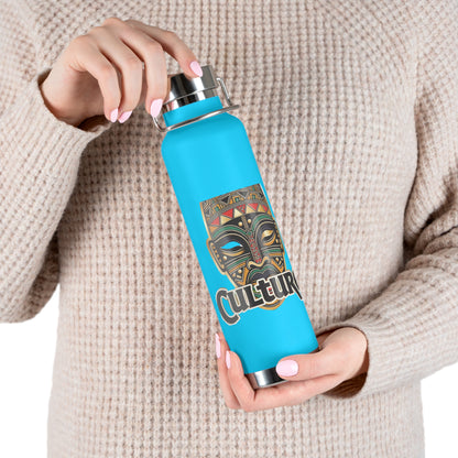 22oz AOE Culture Water Bottle with African Mask & “Culture” Design: