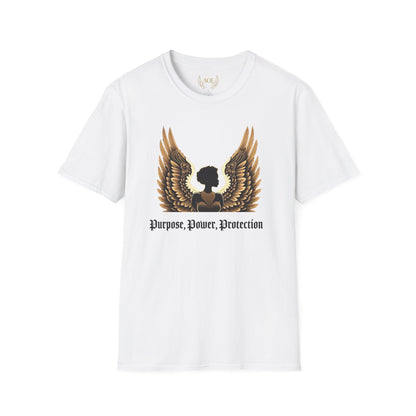 AOE Black Angel with Gold Wings T-Shirt | Empowerment & Spirituality | Angels On Earth Collection