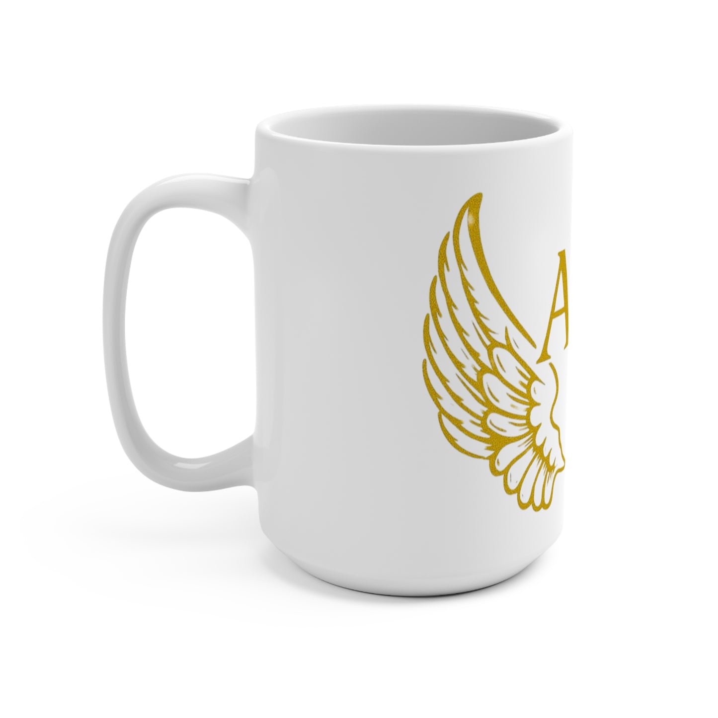 Golden Winged AOE Mug - Inspirational Coffee Cup for Dreamers, Motivational Gift, Home Decor, Unique Present