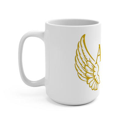 Golden Winged AOE Mug - Inspirational Coffee Cup for Dreamers, Motivational Gift, Home Decor, Unique Present