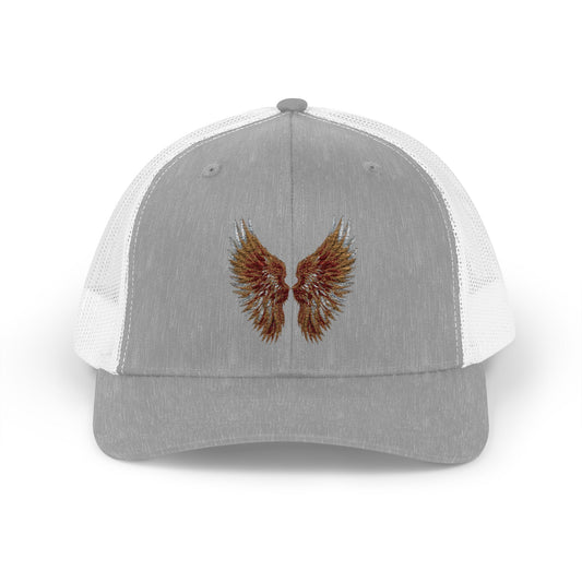 AOE Angel Wings Embroidered Snapback Trucker Cap  Embroidered Retro Style