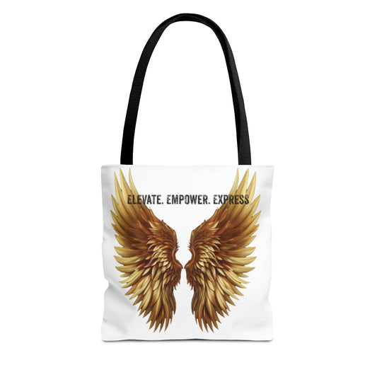 AOE Oversized Tote – Elevate. Empower. Express. | Gold Angel Wings Edition