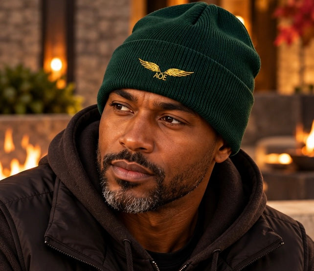 AOE Signature Embroidered Beanie — Autumn Edition