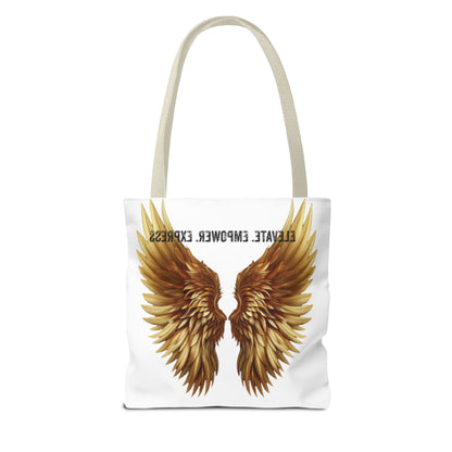AOE Oversized Tote – Elevate. Empower. Express. | Gold Angel Wings Edition