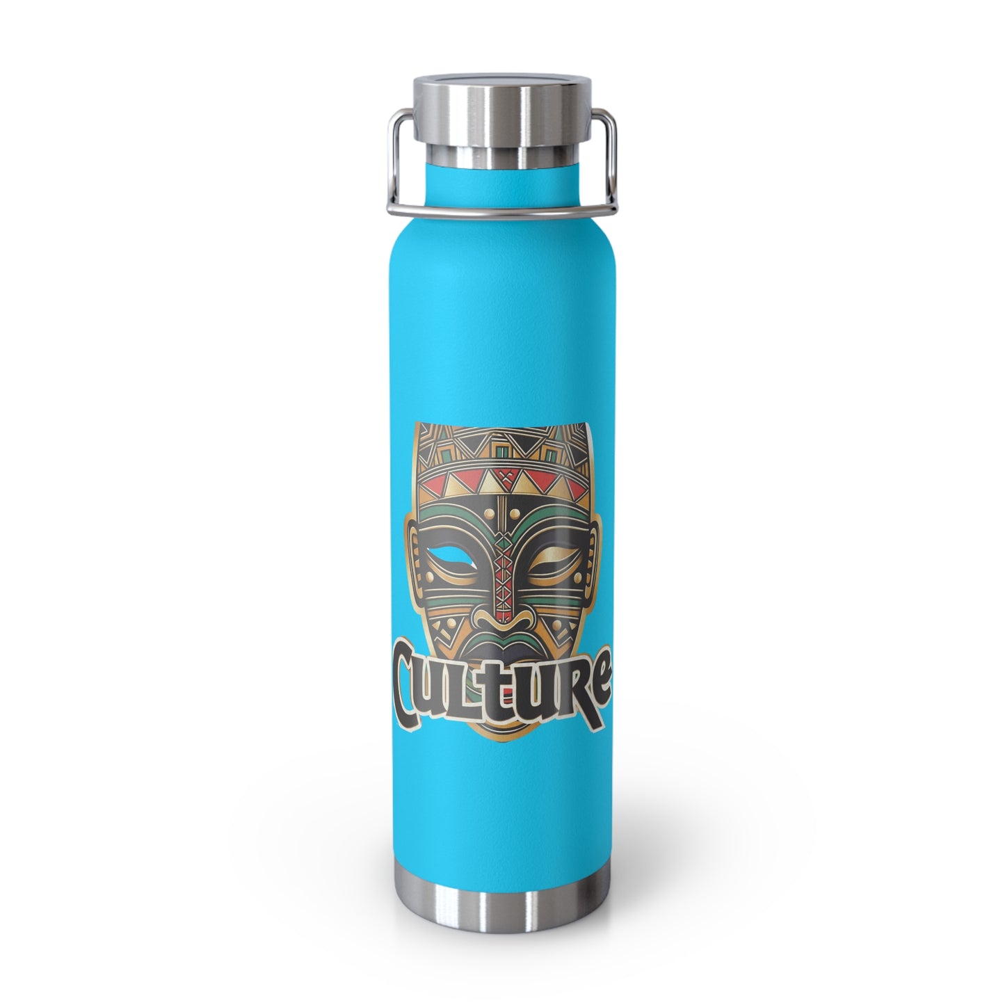 22oz AOE Culture Water Bottle with African Mask & “Culture” Design: