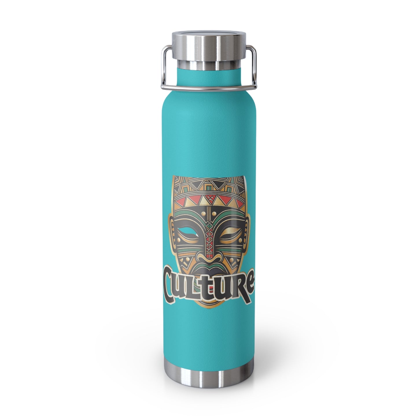 22oz AOE Culture Water Bottle with African Mask & “Culture” Design: