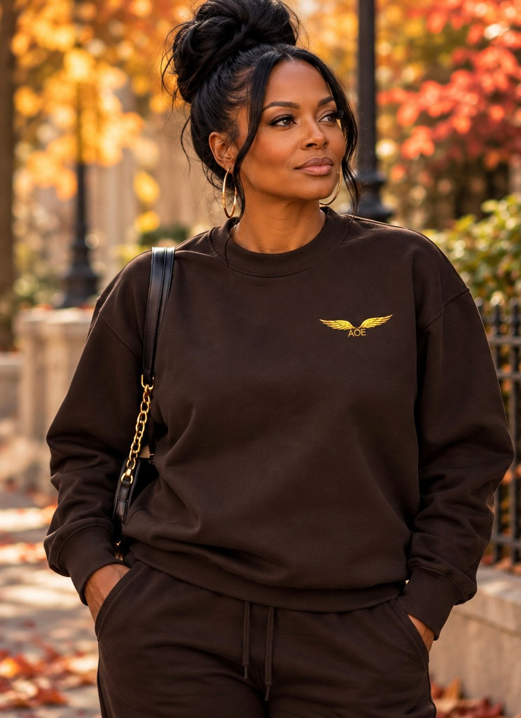 AOE Embroidered Signature Crewneck — Autumn Edition