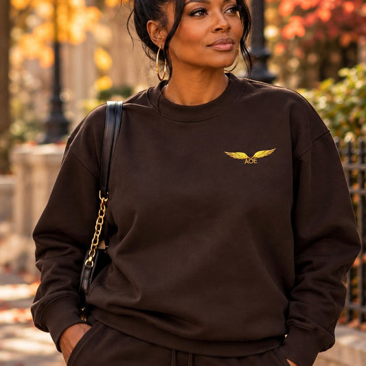 AOE Embroidered Signature Crewneck — Autumn Edition