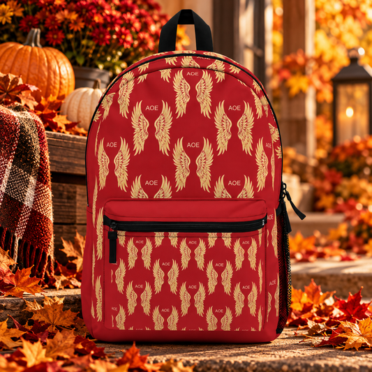 AOE Fall Signature Wings Backpack- Dark Red