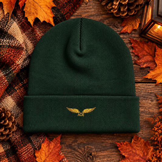 AOE Signature Embroidered Beanie — Autumn Edition