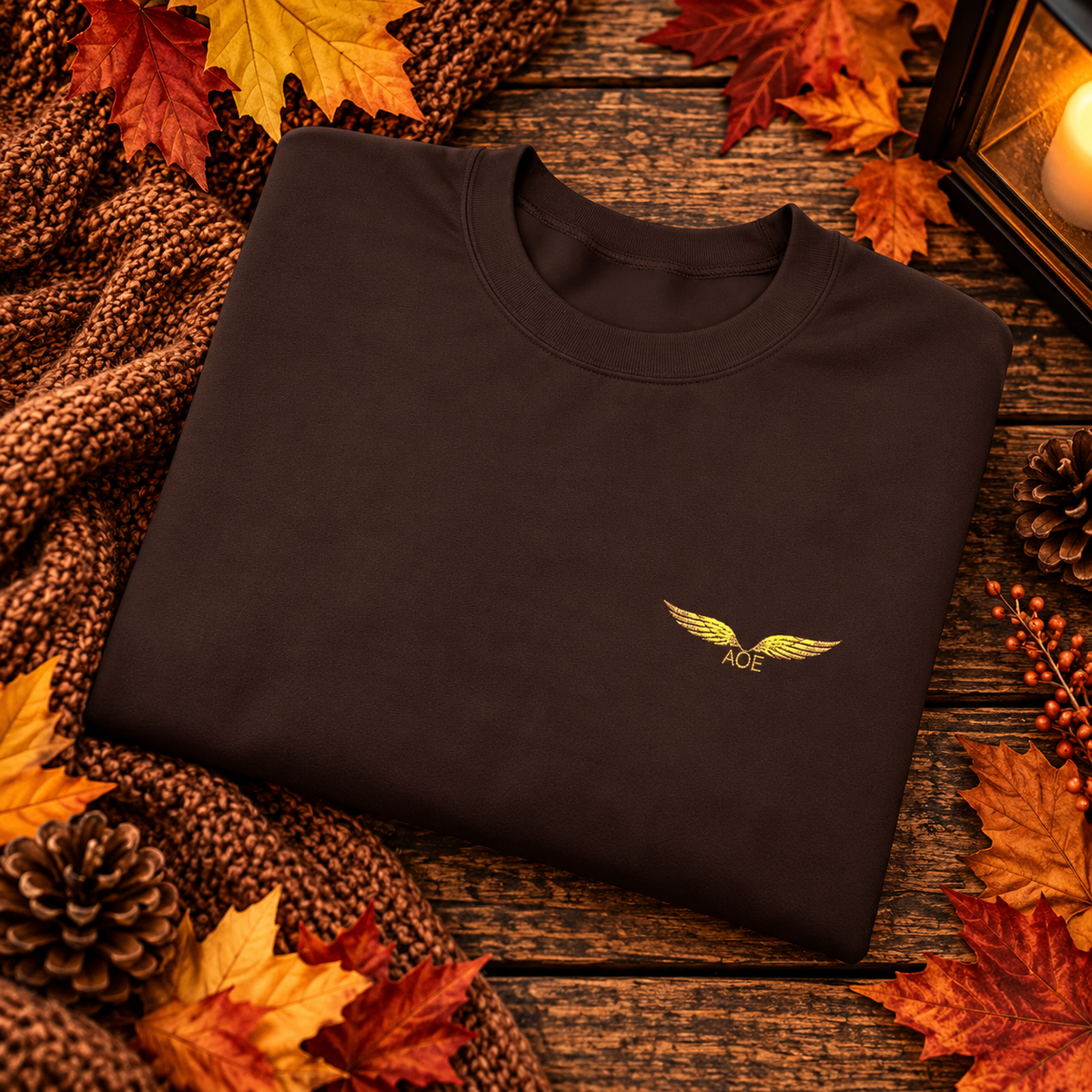 AOE Embroidered Signature Crewneck — Autumn Edition