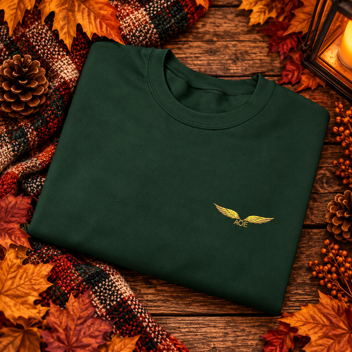 AOE Embroidered Signature Crewneck — Autumn Edition